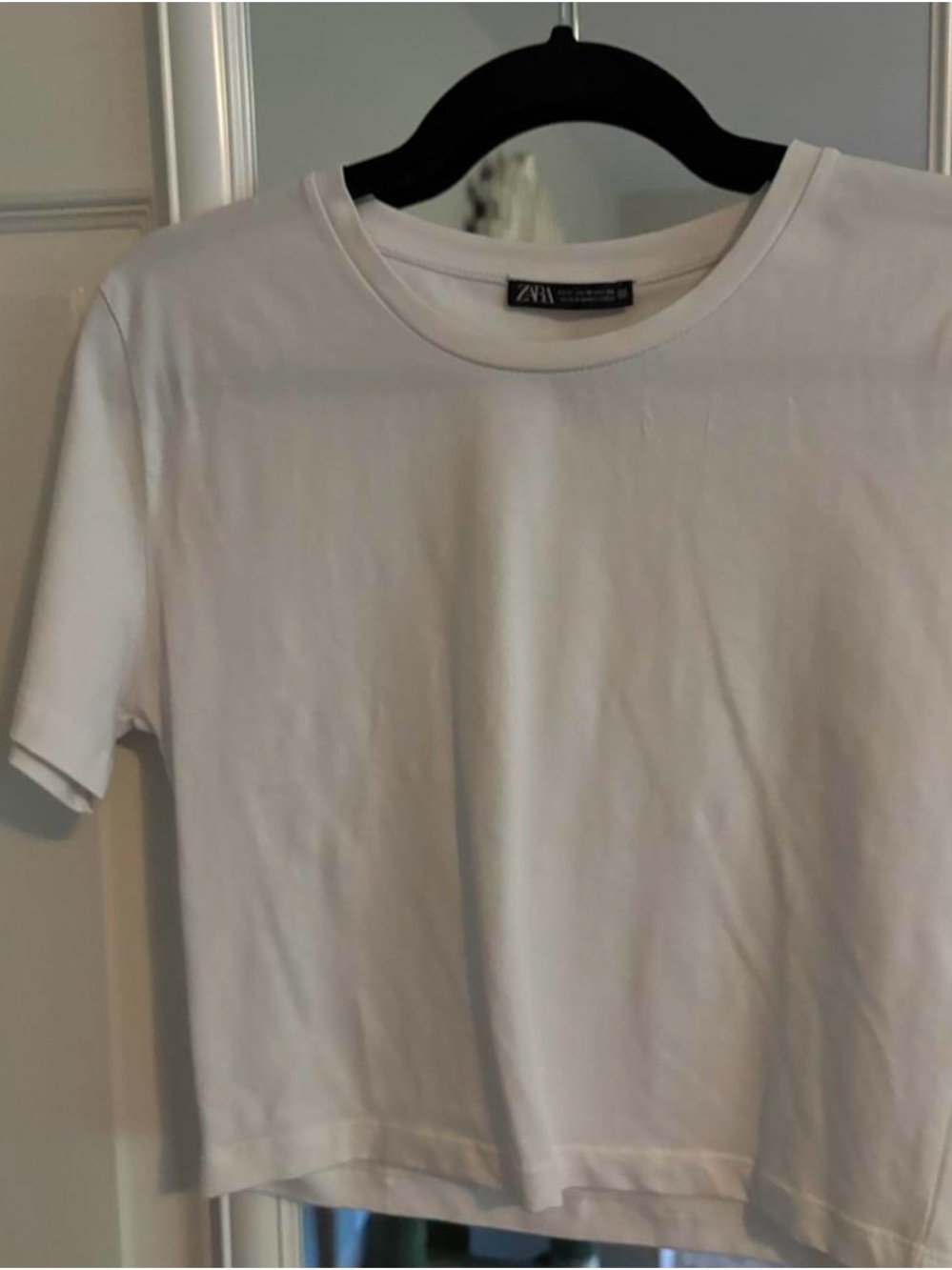 Zara White Short Sleeve Crew Neck Tee
